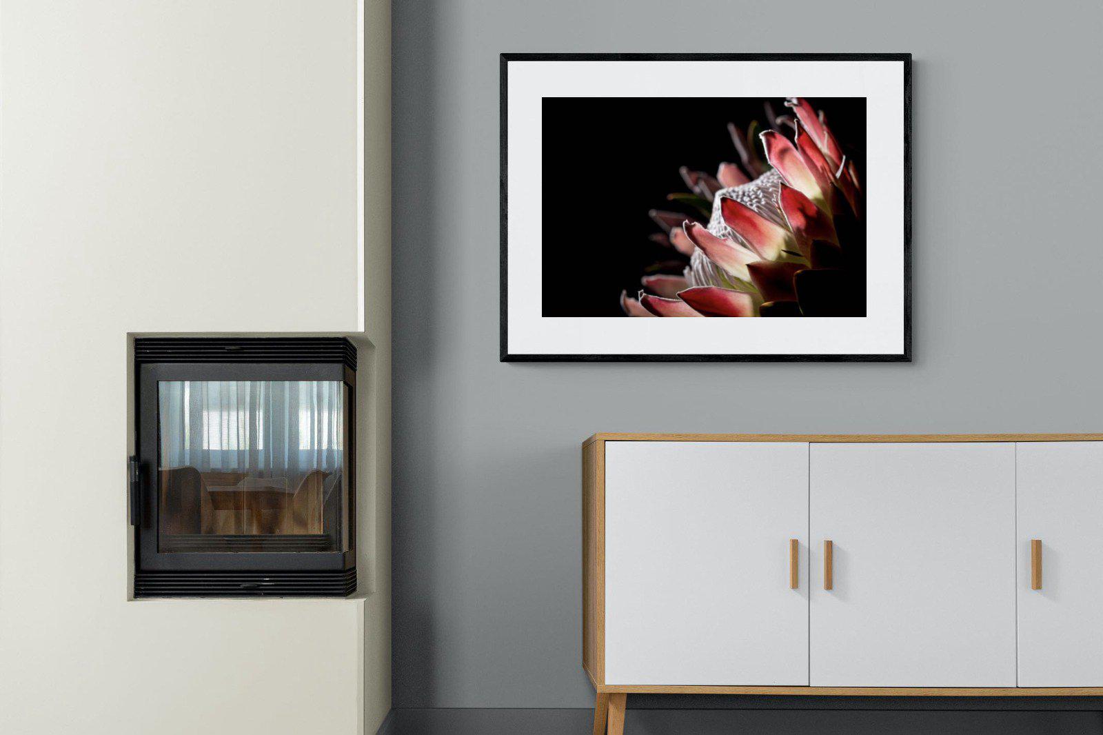 Protea-Wall_Art-100 x 75cm-Framed Print-Black-Pixalot