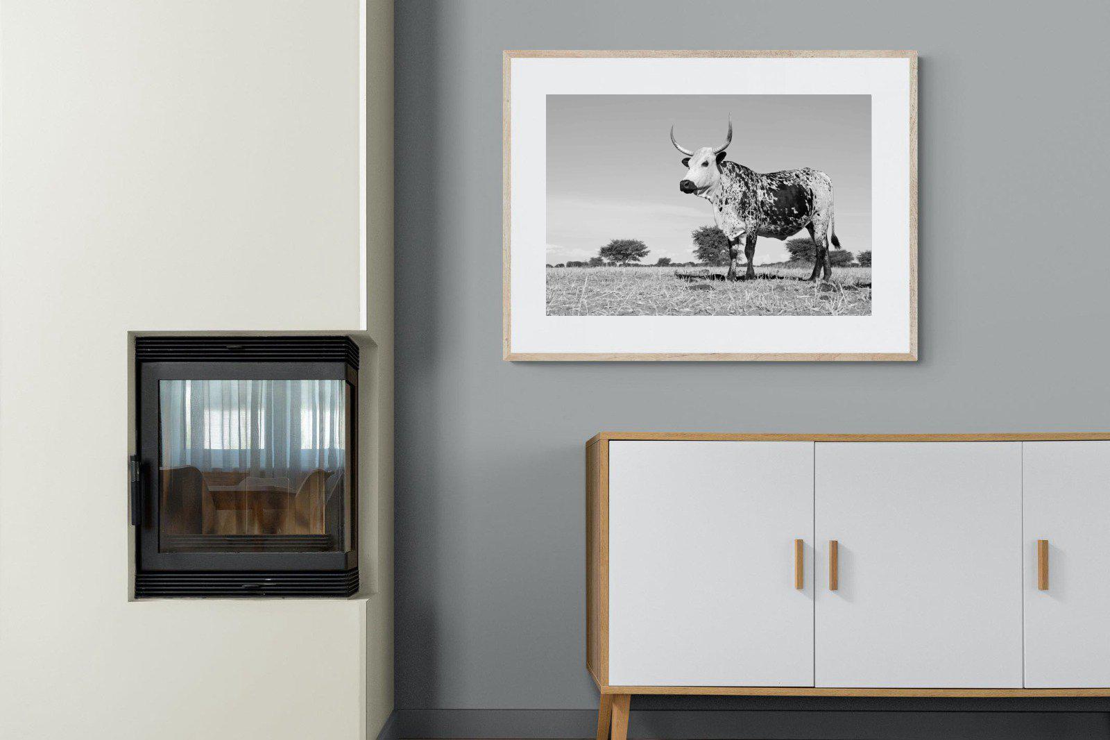 Proud Nguni-Wall_Art-100 x 75cm-Framed Print-Wood-Pixalot