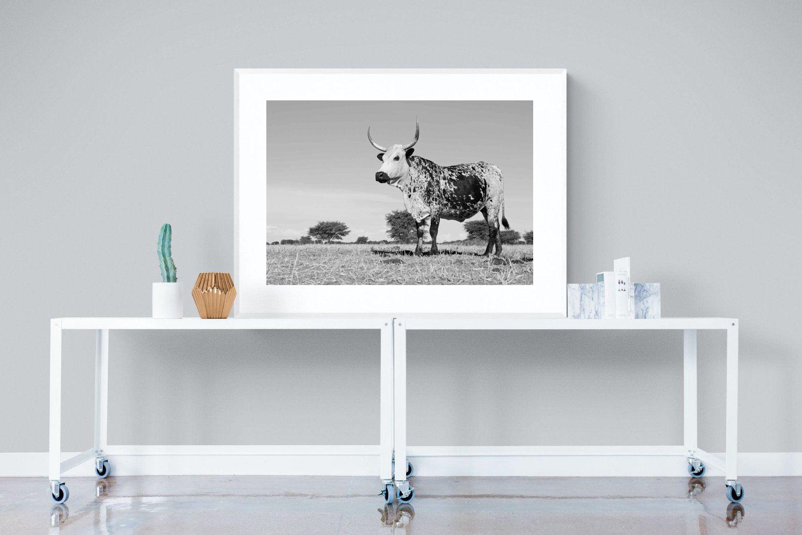 Proud Nguni-Wall_Art-120 x 90cm-Framed Print-White-Pixalot
