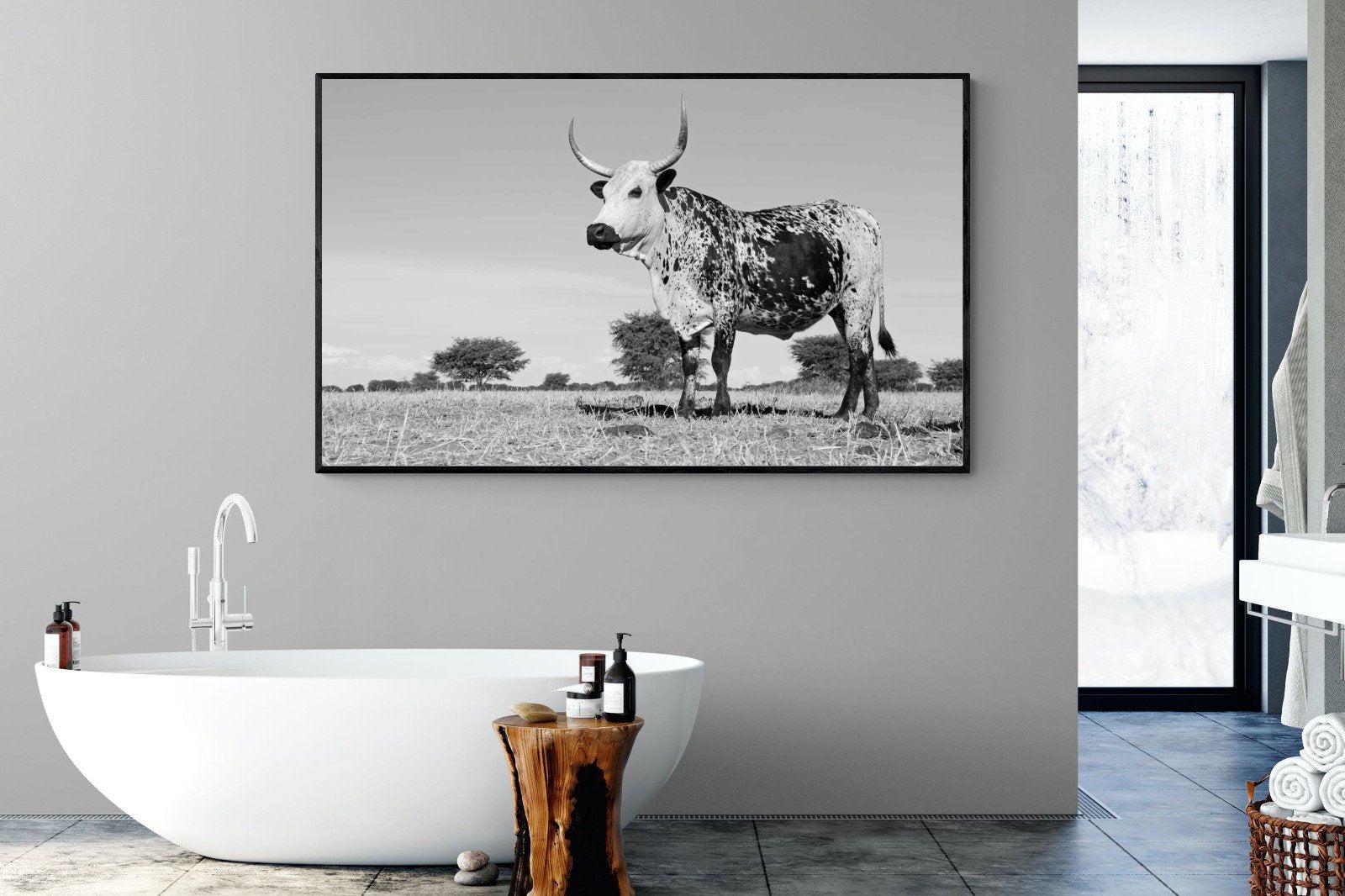 Proud Nguni-Wall_Art-180 x 110cm-Mounted Canvas-Black-Pixalot