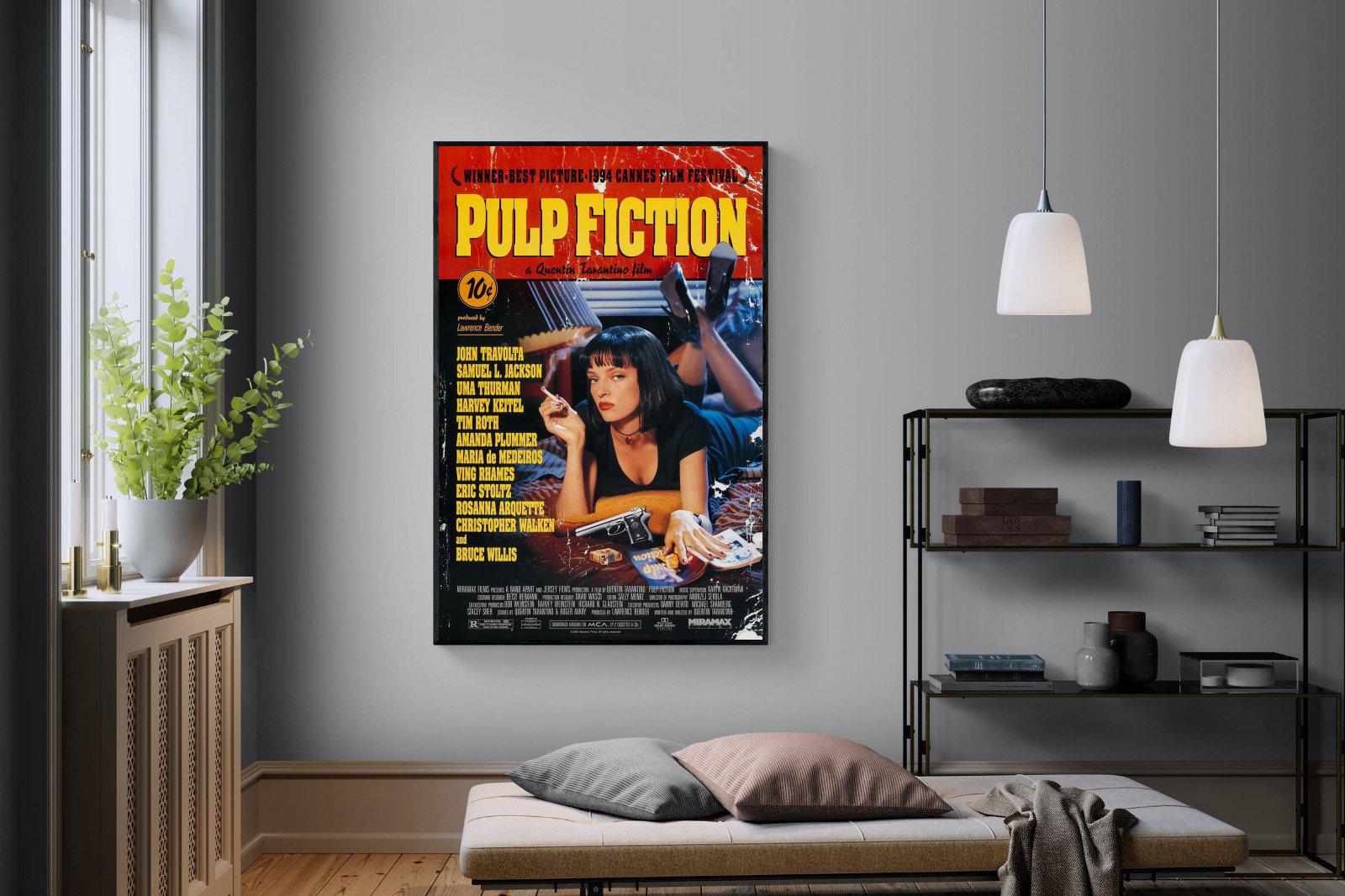 Pulp Fiction-Wall_Art-120 x 180cm-Mounted Canvas-Black-Pixalot