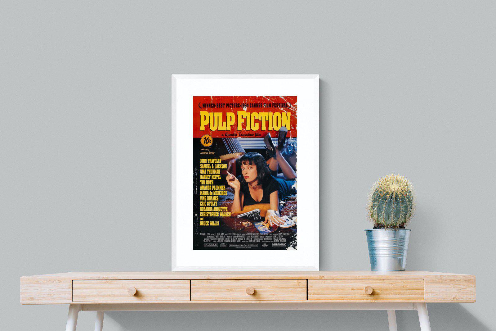 Pulp Fiction-Wall_Art-60 x 80cm-Framed Print-White-Pixalot