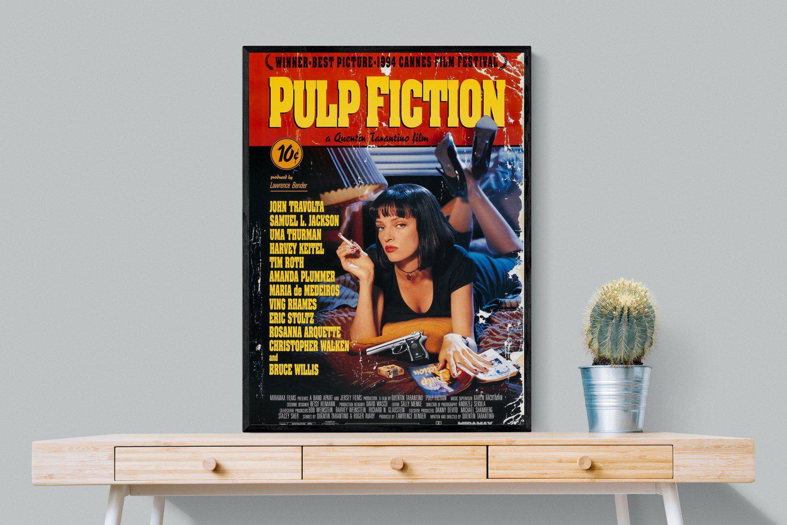 Pulp Fiction-Wall_Art-75 x 100cm-Mounted Canvas-Black-Pixalot