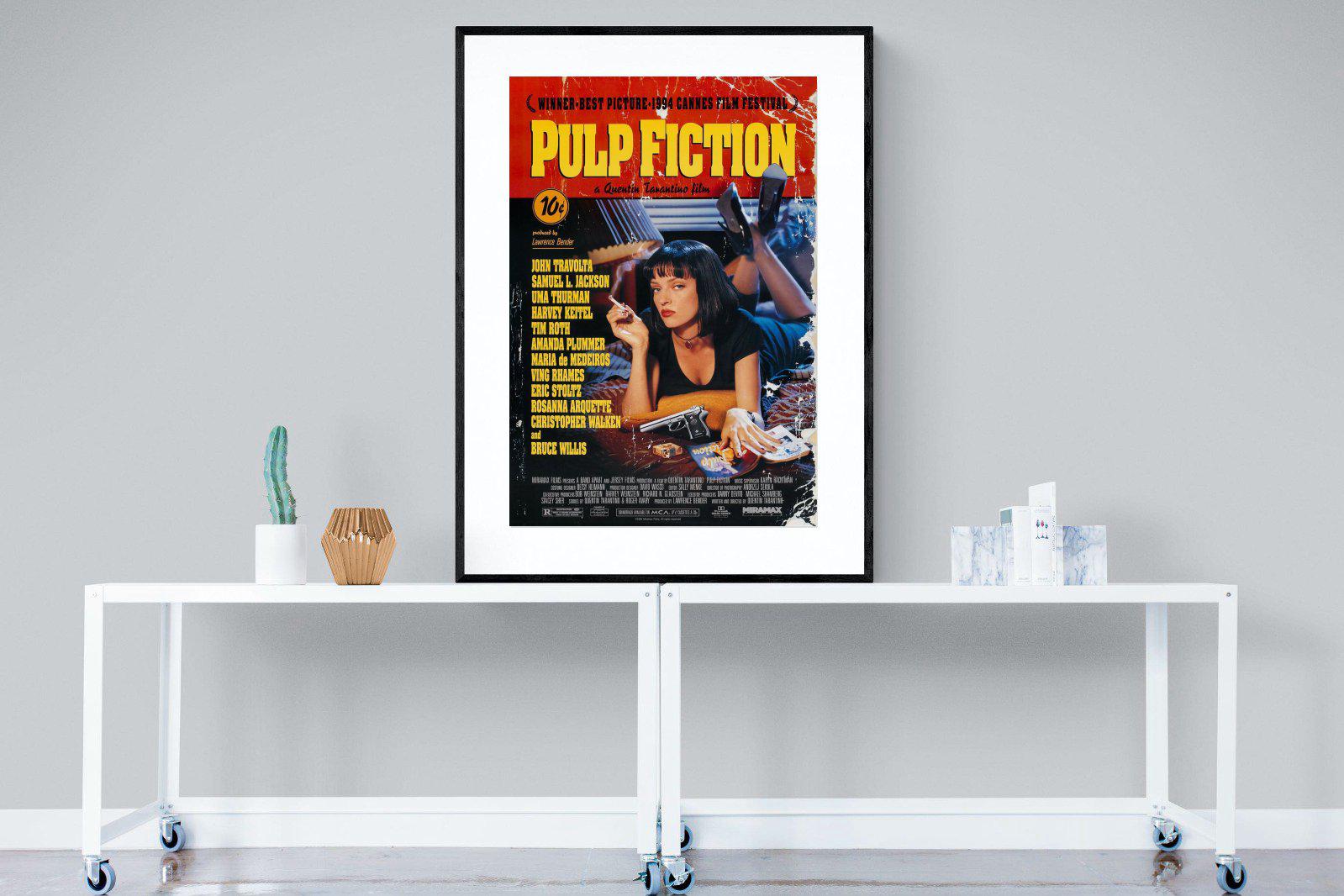 Pulp Fiction-Wall_Art-90 x 120cm-Framed Print-Black-Pixalot