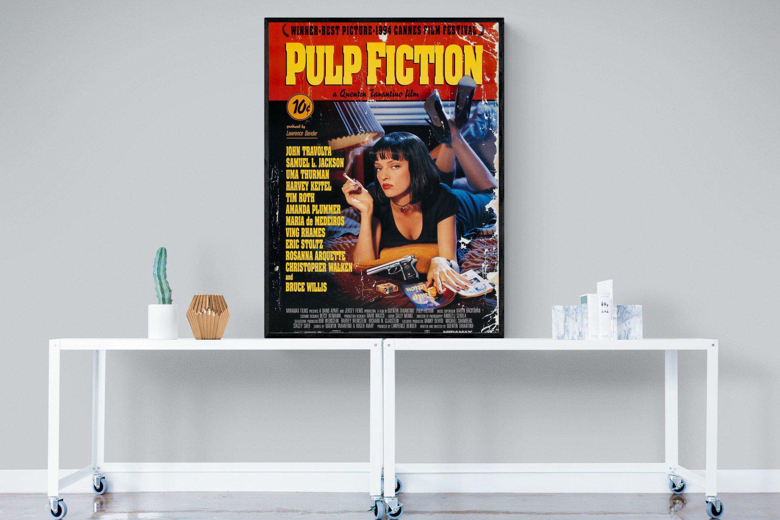 Pulp Fiction-Wall_Art-90 x 120cm-Mounted Canvas-Black-Pixalot