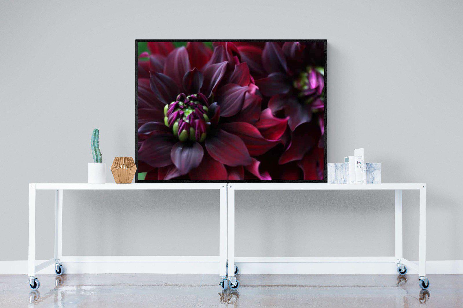 Purple Petals-Wall_Art-120 x 90cm-Mounted Canvas-Black-Pixalot