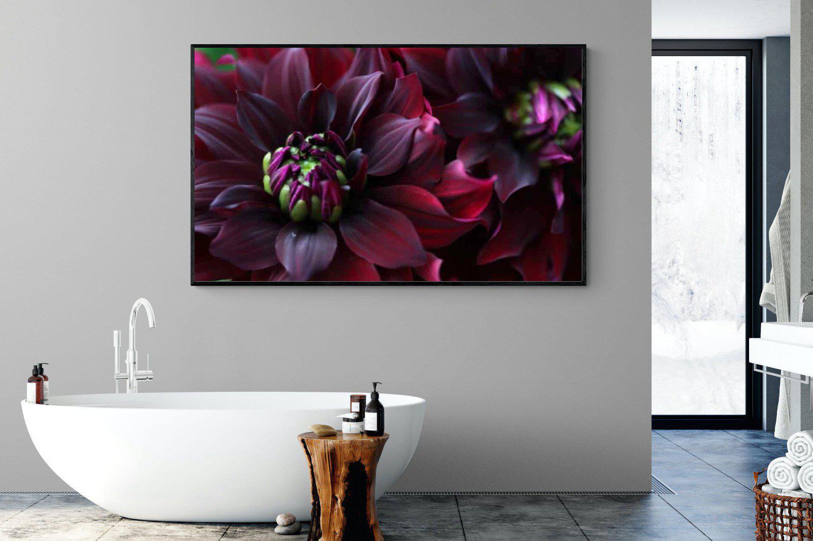 Purple Petals-Wall_Art-180 x 110cm-Mounted Canvas-Black-Pixalot