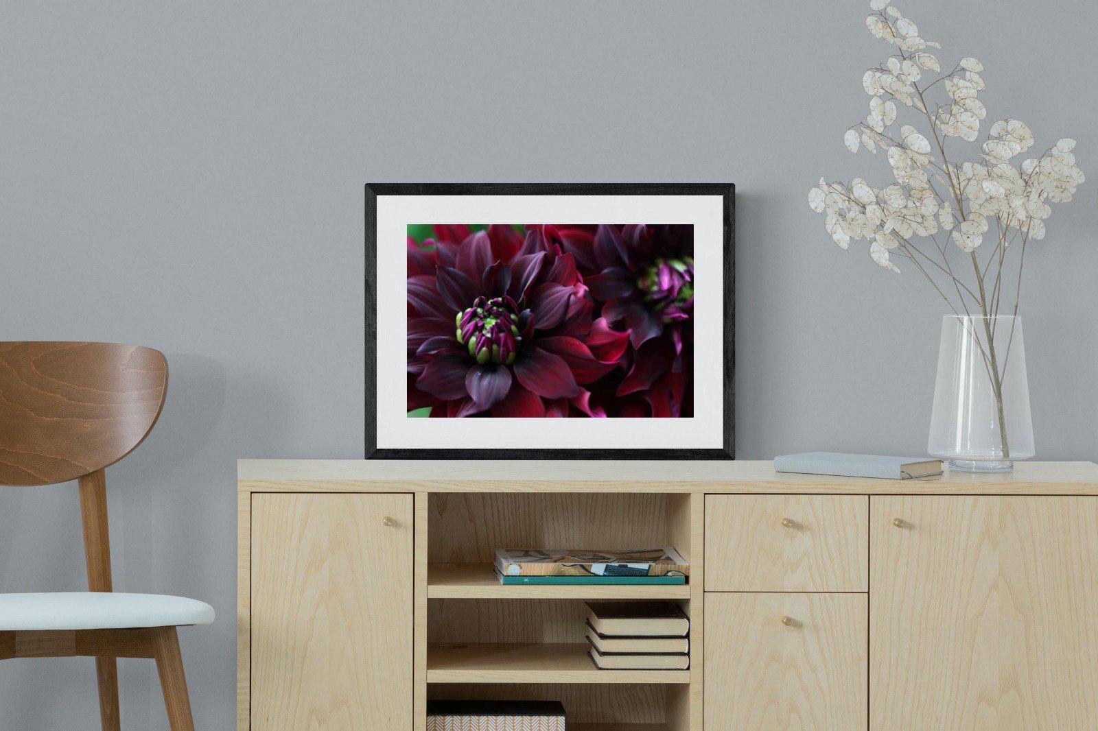 Purple Petals-Wall_Art-60 x 45cm-Framed Print-Black-Pixalot