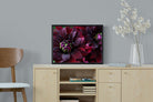 Purple Petals-Wall_Art-60 x 45cm-Mounted Canvas-Black-Pixalot