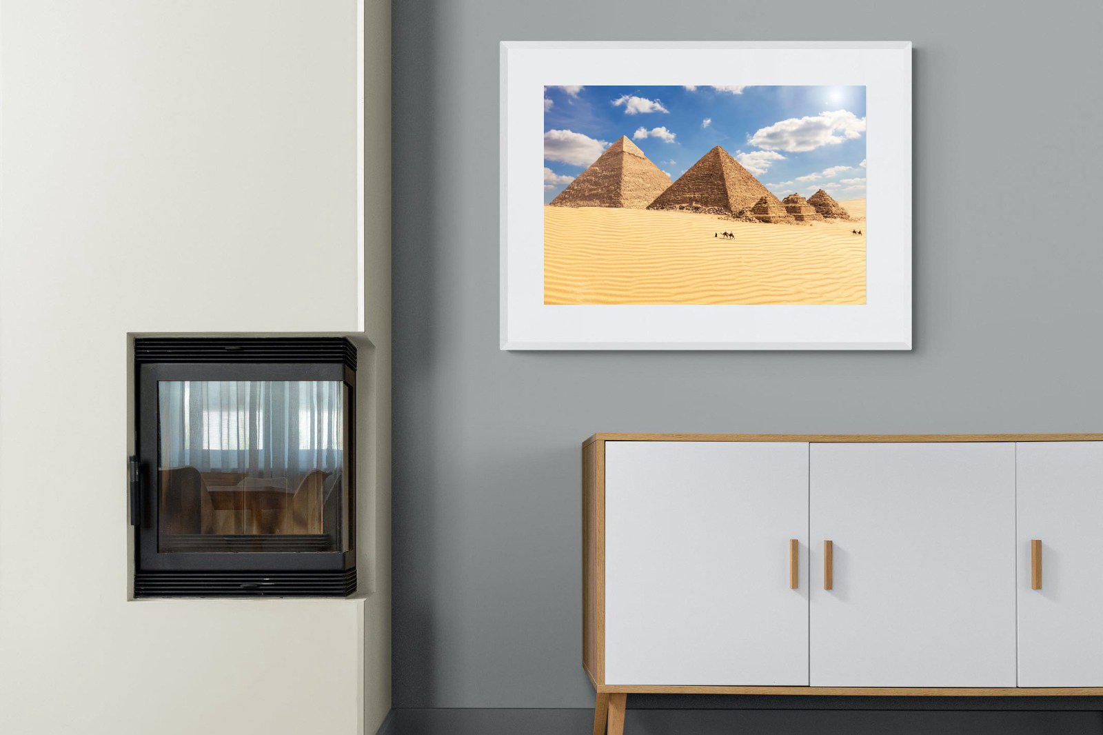 Pyramids-Wall_Art-100 x 75cm-Framed Print-White-Pixalot