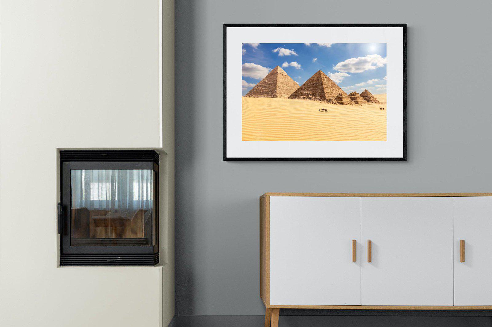 Pyramids-Wall_Art-100 x 75cm-Framed Print-Black-Pixalot