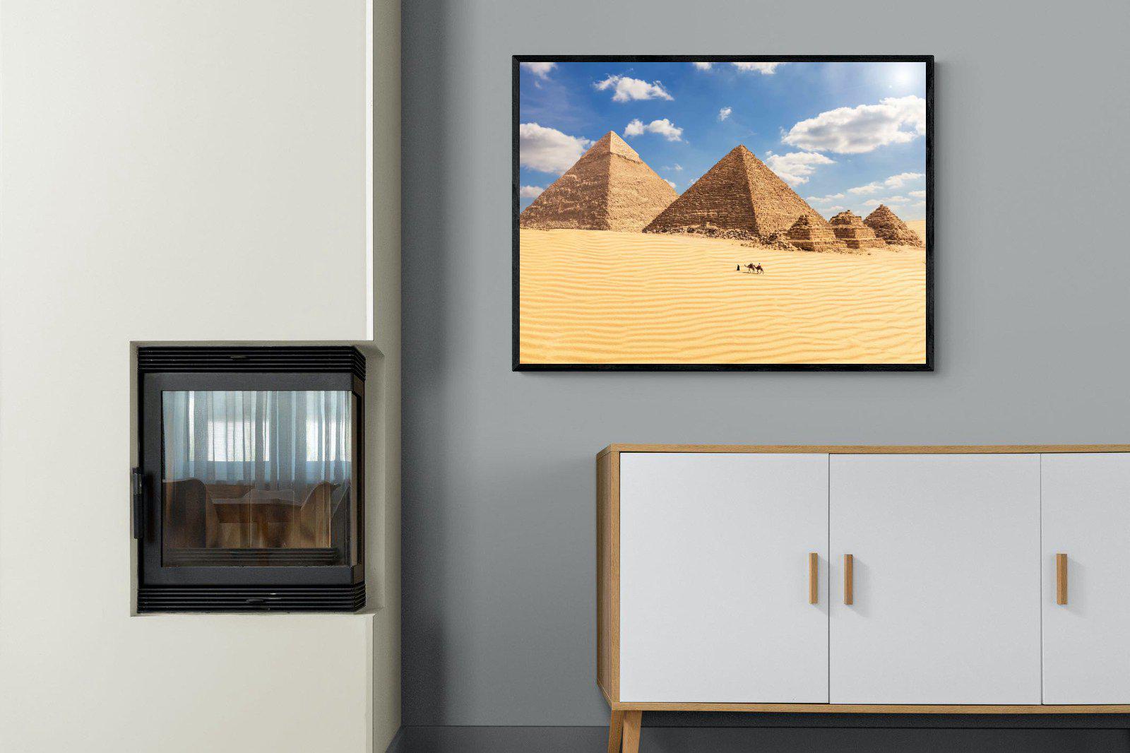 Pyramids-Wall_Art-100 x 75cm-Mounted Canvas-Black-Pixalot