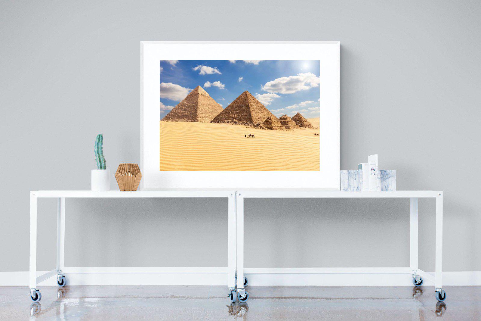 Pyramids-Wall_Art-120 x 90cm-Framed Print-White-Pixalot