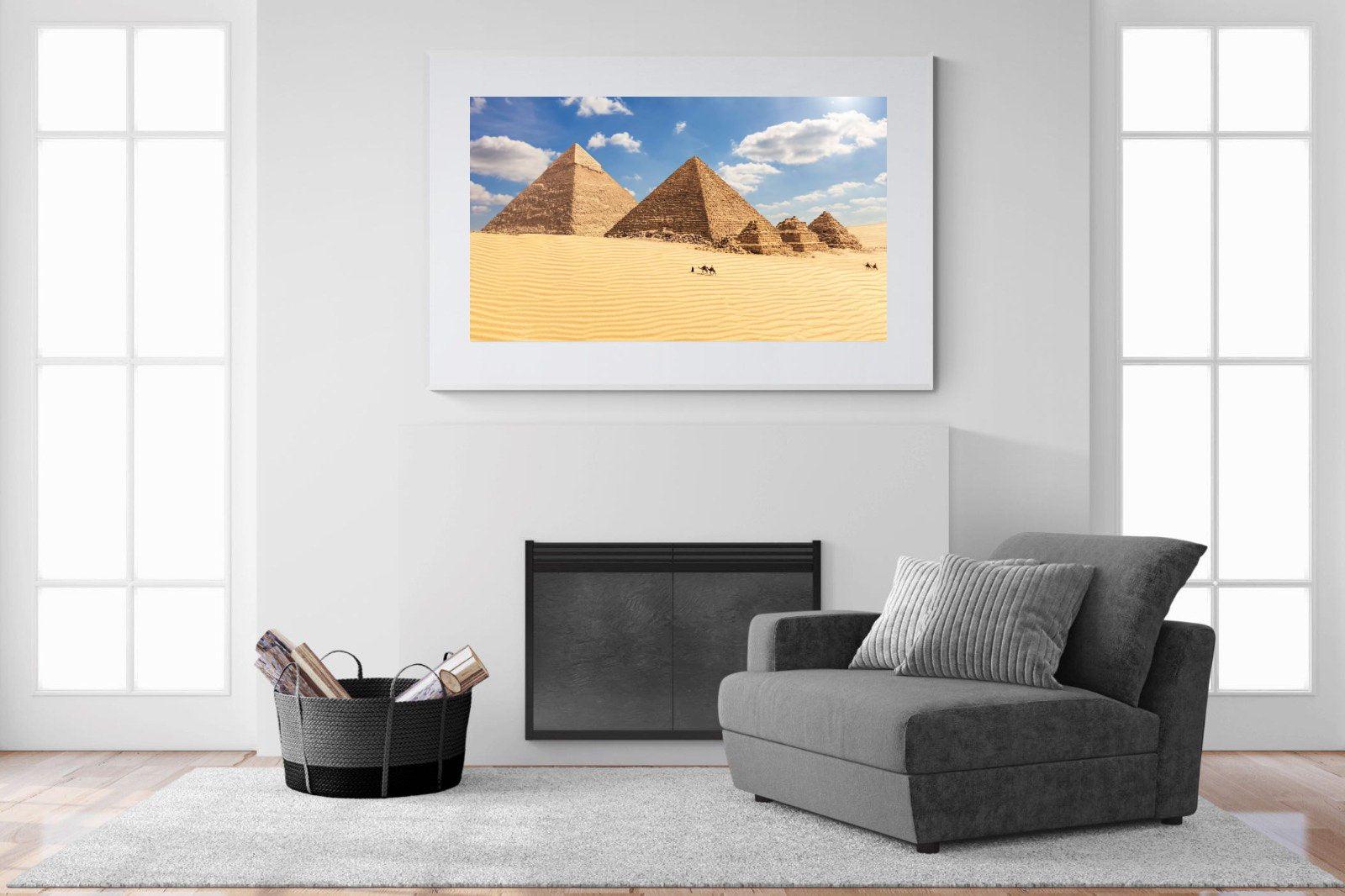 Pyramids-Wall_Art-150 x 100cm-Framed Print-White-Pixalot