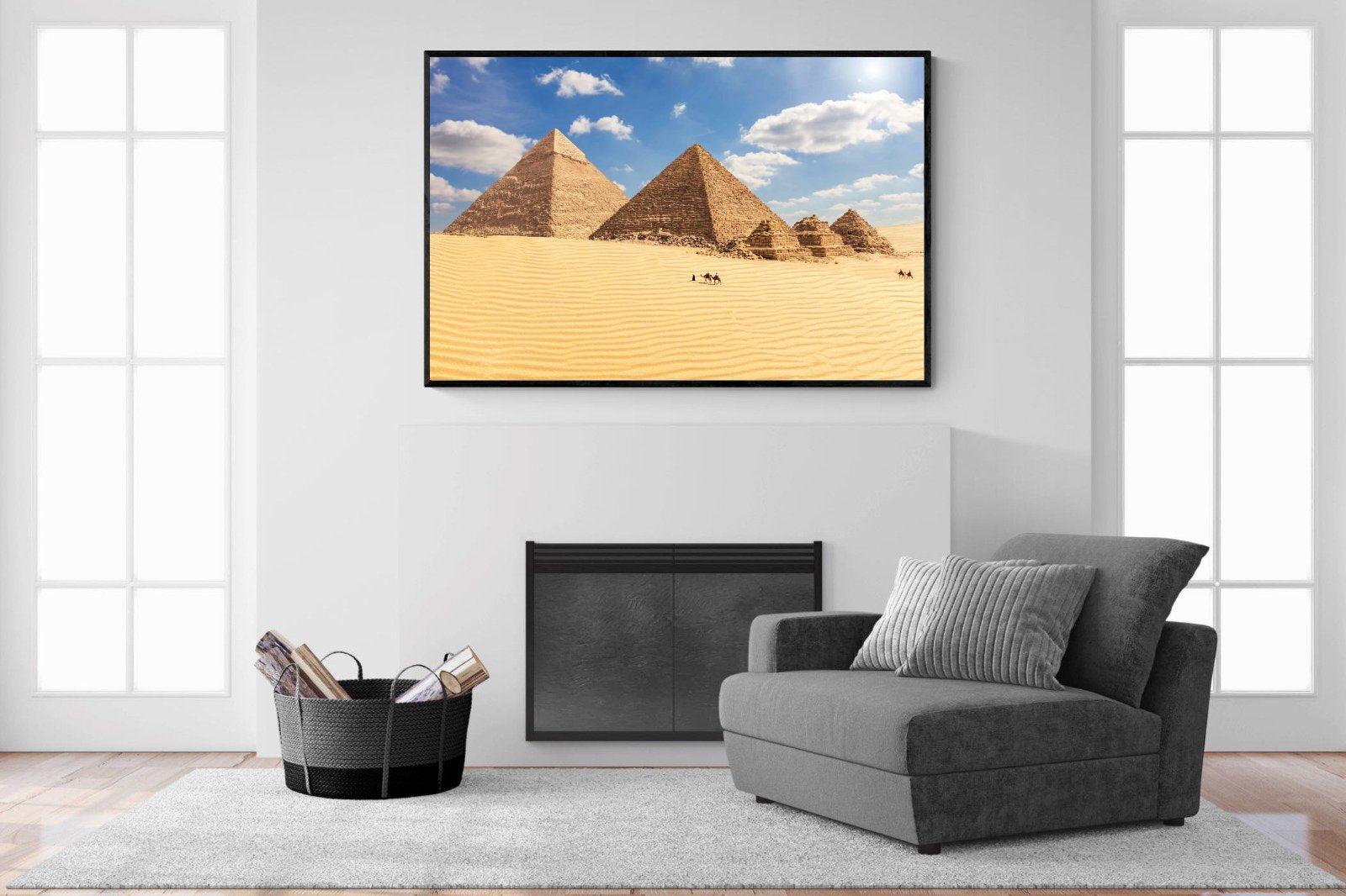 Pyramids-Wall_Art-150 x 100cm-Mounted Canvas-Black-Pixalot