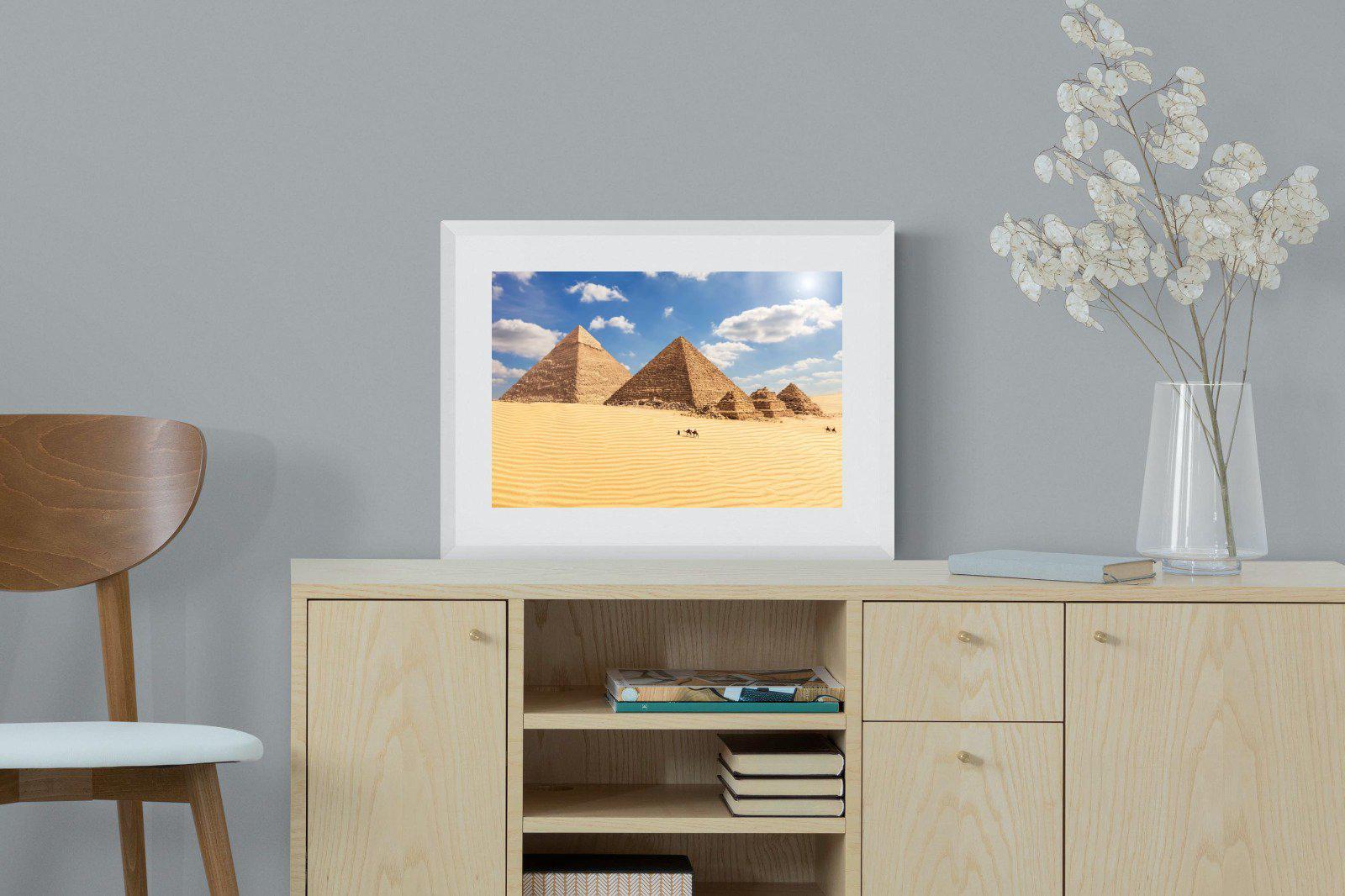 Pyramids-Wall_Art-60 x 45cm-Framed Print-White-Pixalot