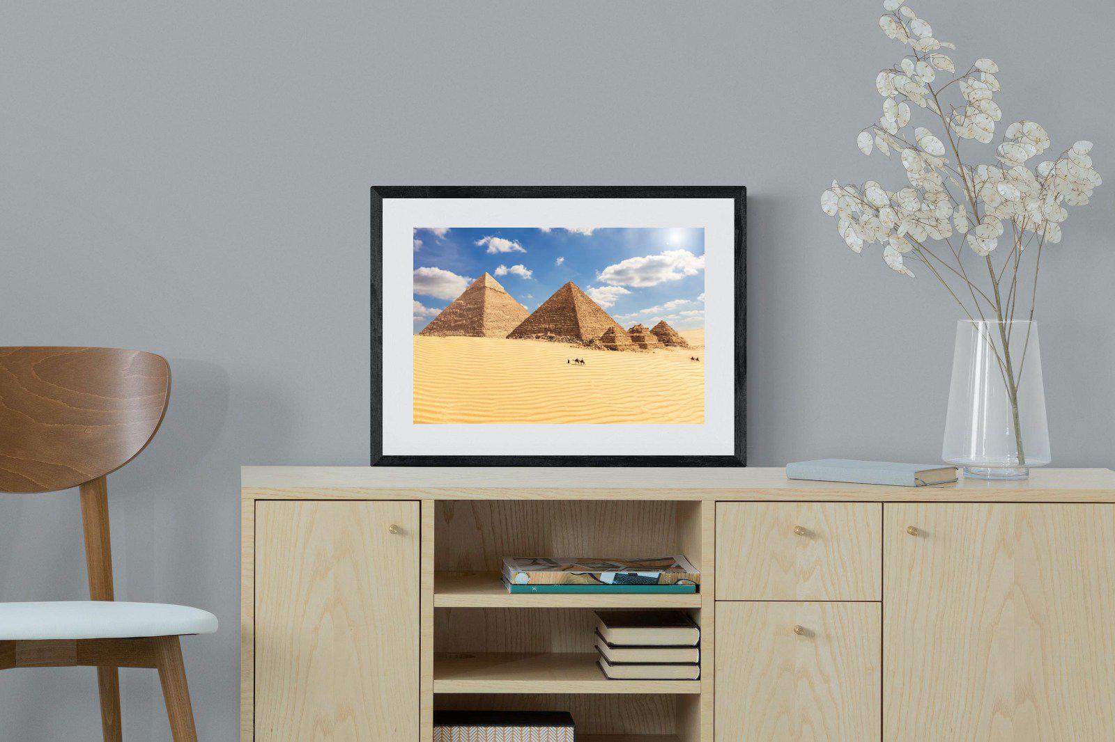 Pyramids-Wall_Art-60 x 45cm-Framed Print-Black-Pixalot