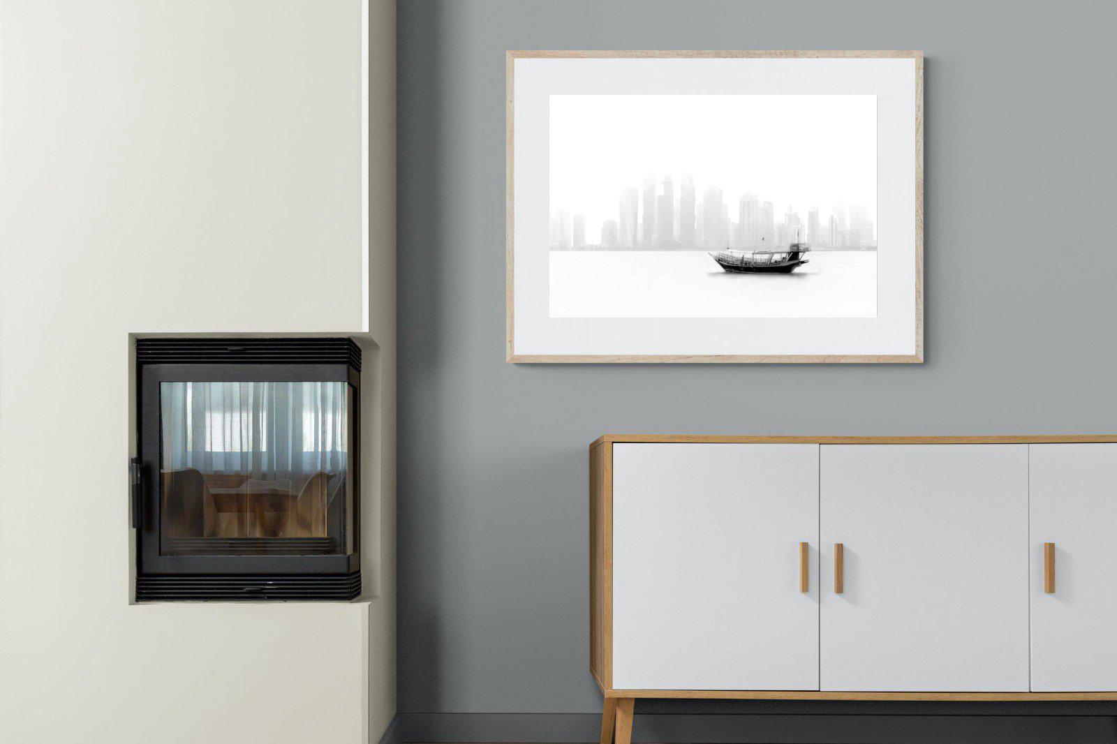 Qatar Junk-Wall_Art-100 x 75cm-Framed Print-Wood-Pixalot