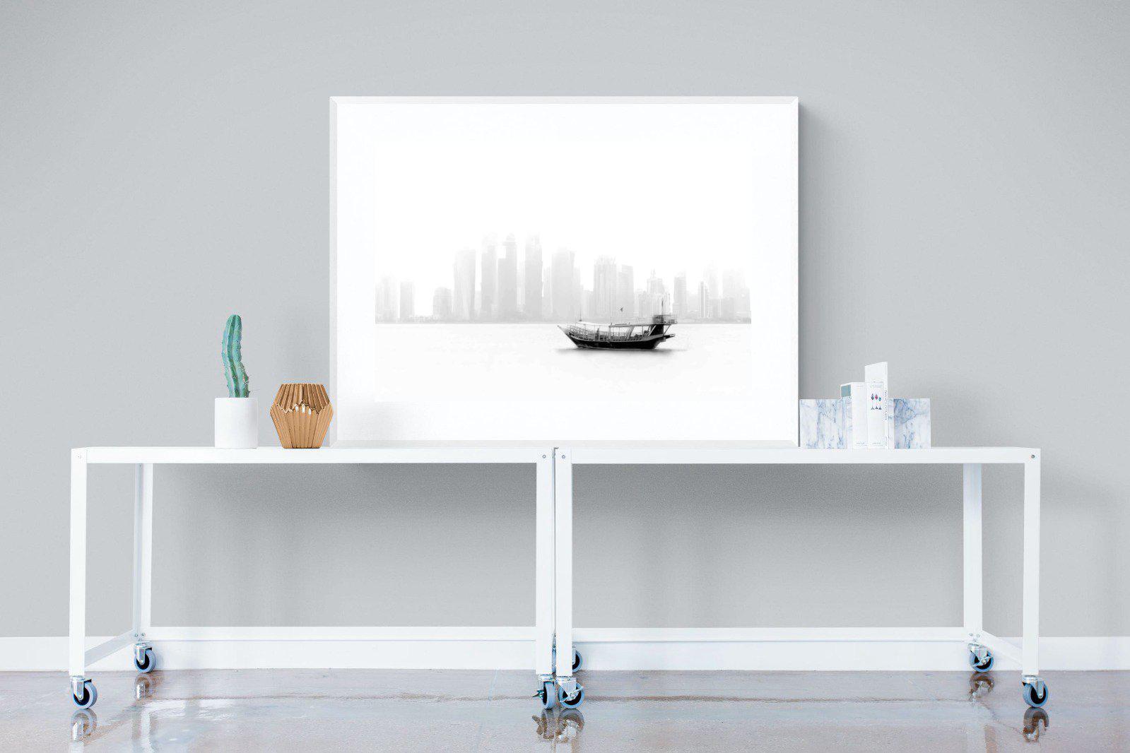 Qatar Junk-Wall_Art-120 x 90cm-Framed Print-White-Pixalot