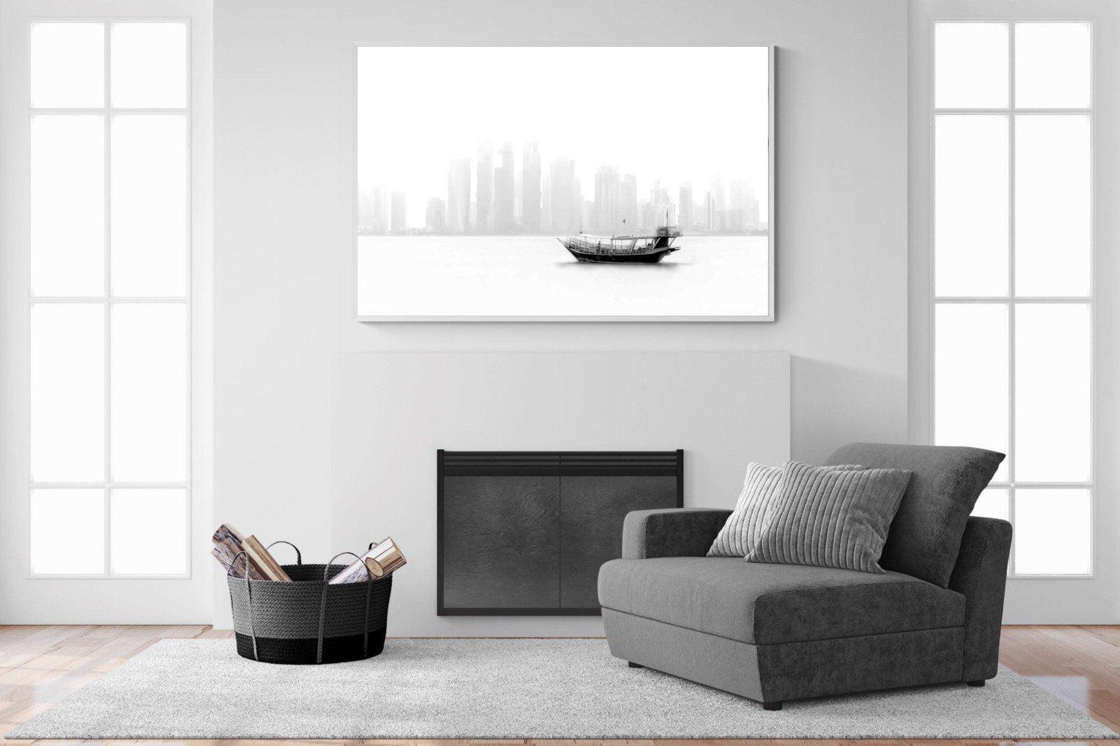 Qatar Junk-Wall_Art-150 x 100cm-Mounted Canvas-White-Pixalot