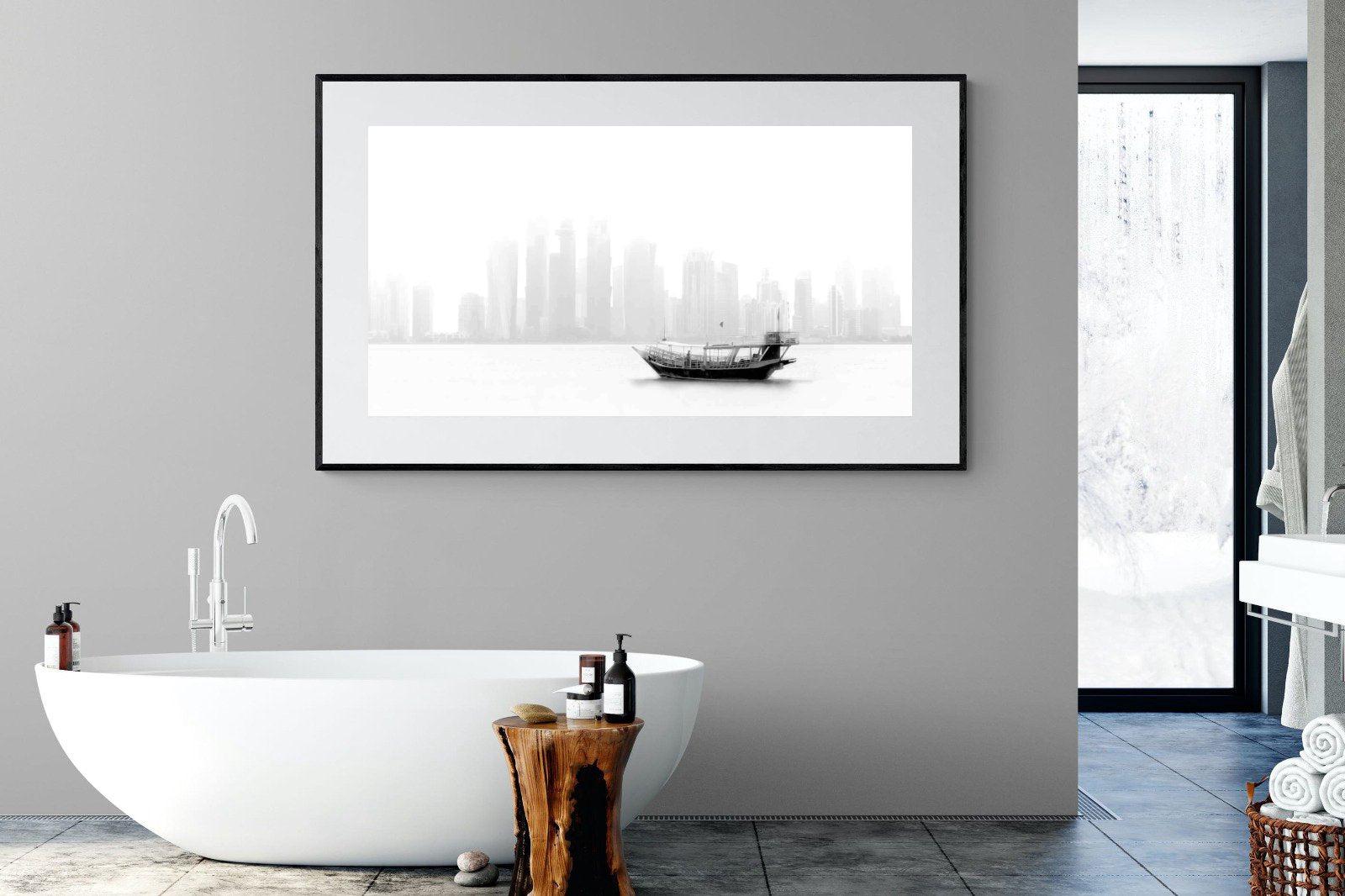 Qatar Junk-Wall_Art-180 x 110cm-Framed Print-Black-Pixalot