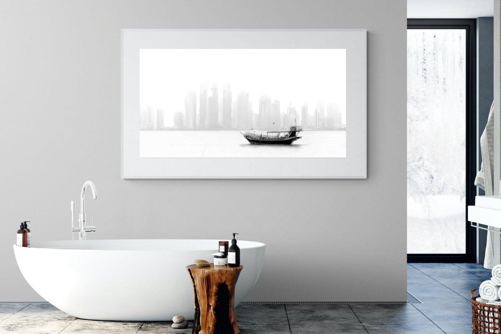 Qatar Junk-Wall_Art-180 x 110cm-Framed Print-White-Pixalot