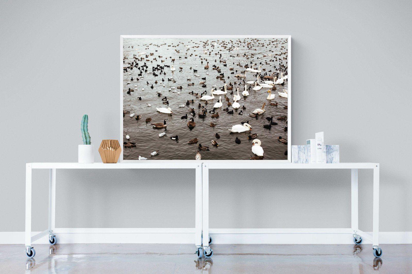 Quack-Wall_Art-120 x 90cm-Mounted Canvas-White-Pixalot
