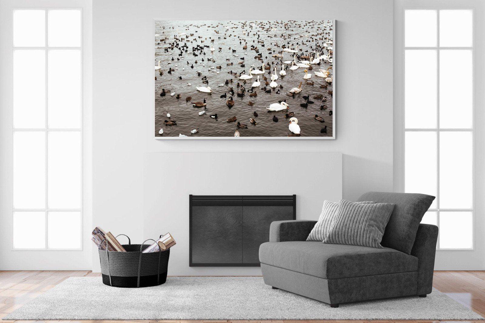 Quack-Wall_Art-150 x 100cm-Mounted Canvas-White-Pixalot