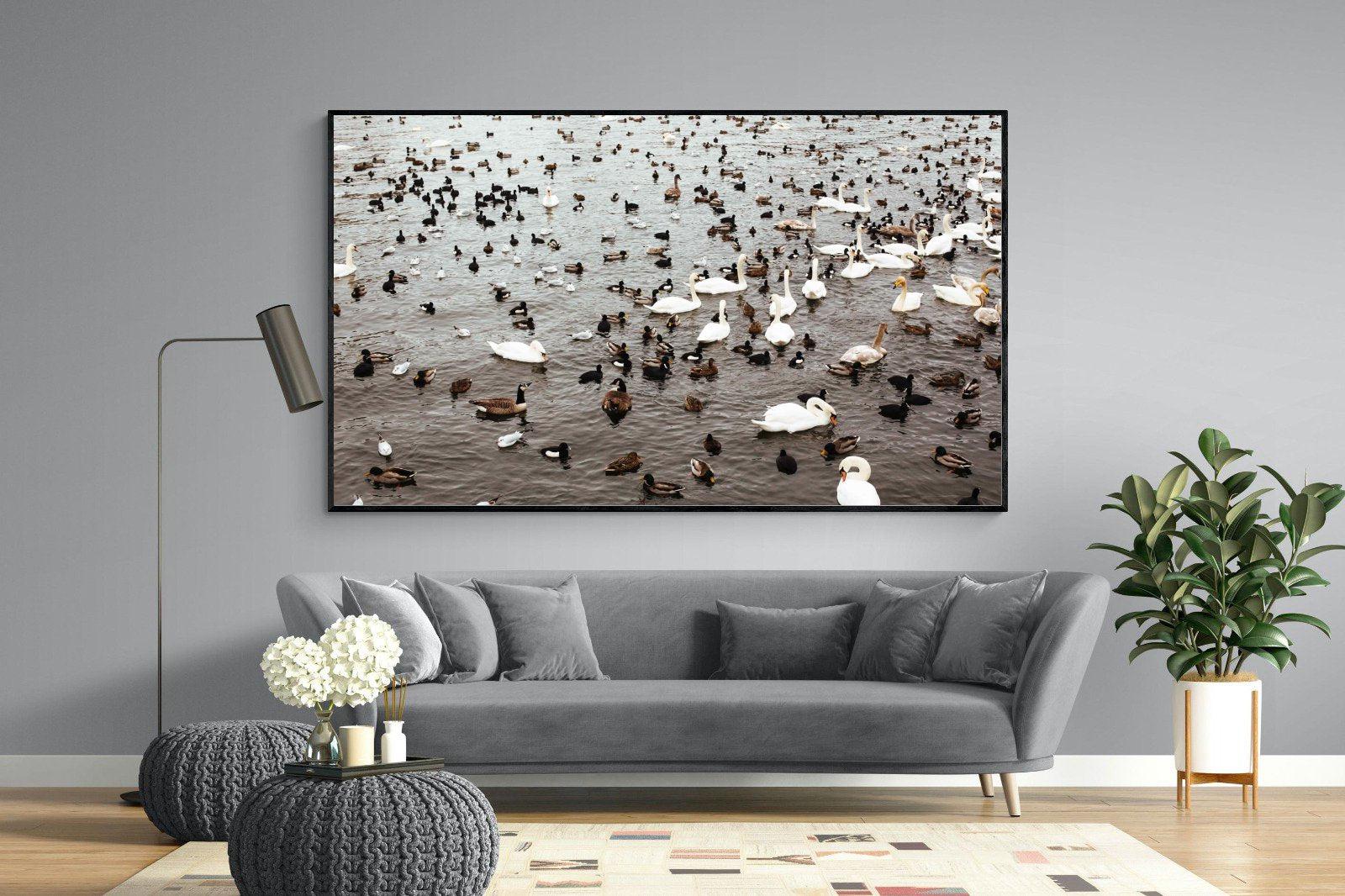 Quack-Wall_Art-220 x 130cm-Mounted Canvas-Black-Pixalot