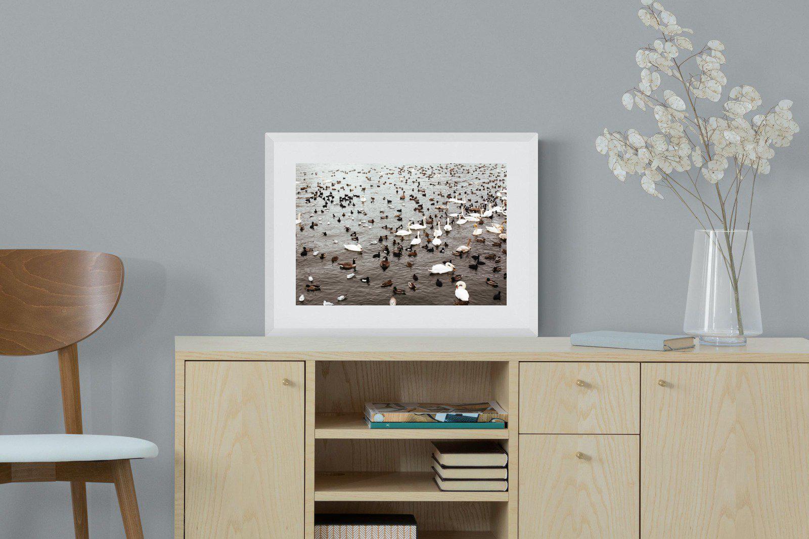 Quack-Wall_Art-60 x 45cm-Framed Print-White-Pixalot