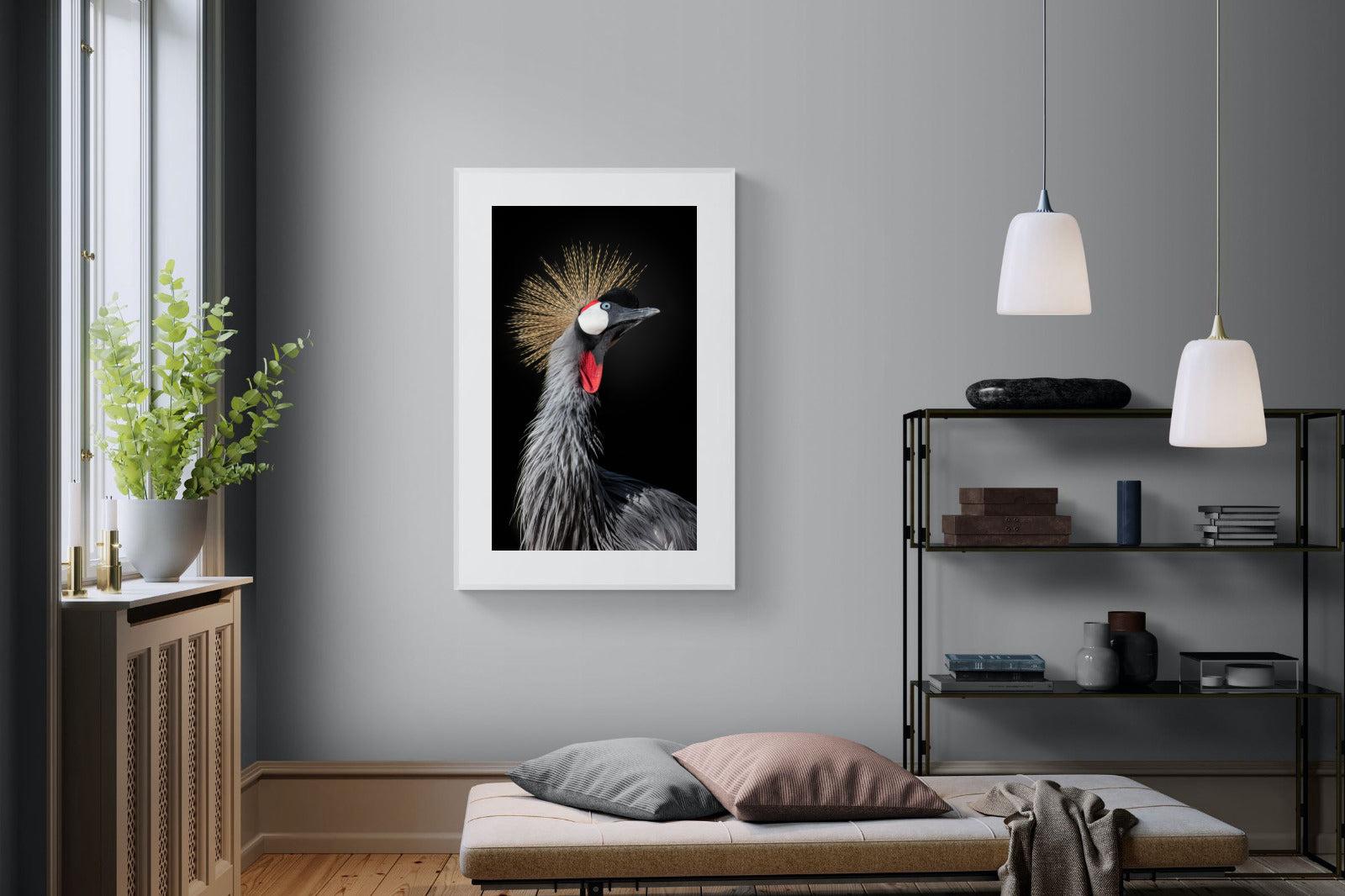Queen Crane-Wall_Art-100 x 150cm-Framed Print-White-Pixalot