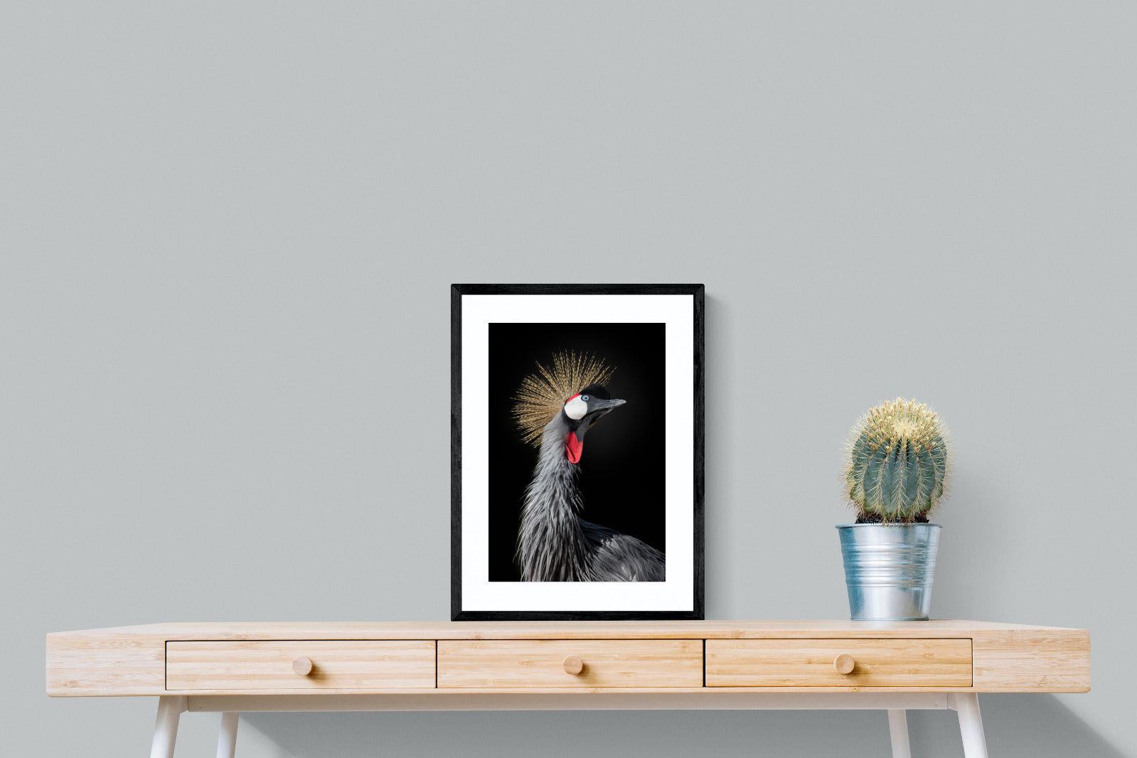 Queen Crane-Wall_Art-45 x 60cm-Framed Print-Black-Pixalot