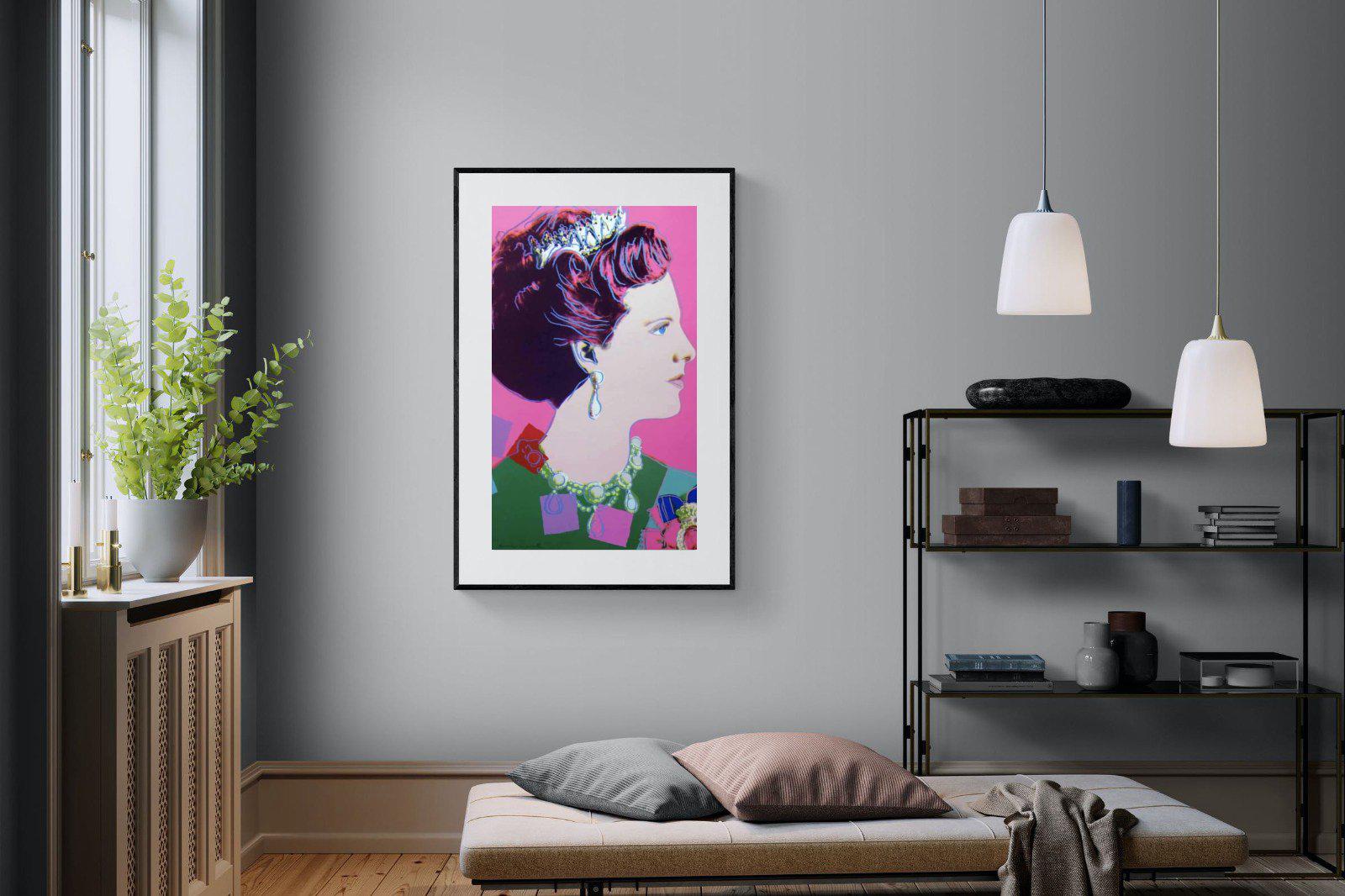 Queen Margrethe II-Wall_Art-100 x 150cm-Framed Print-Black-Pixalot