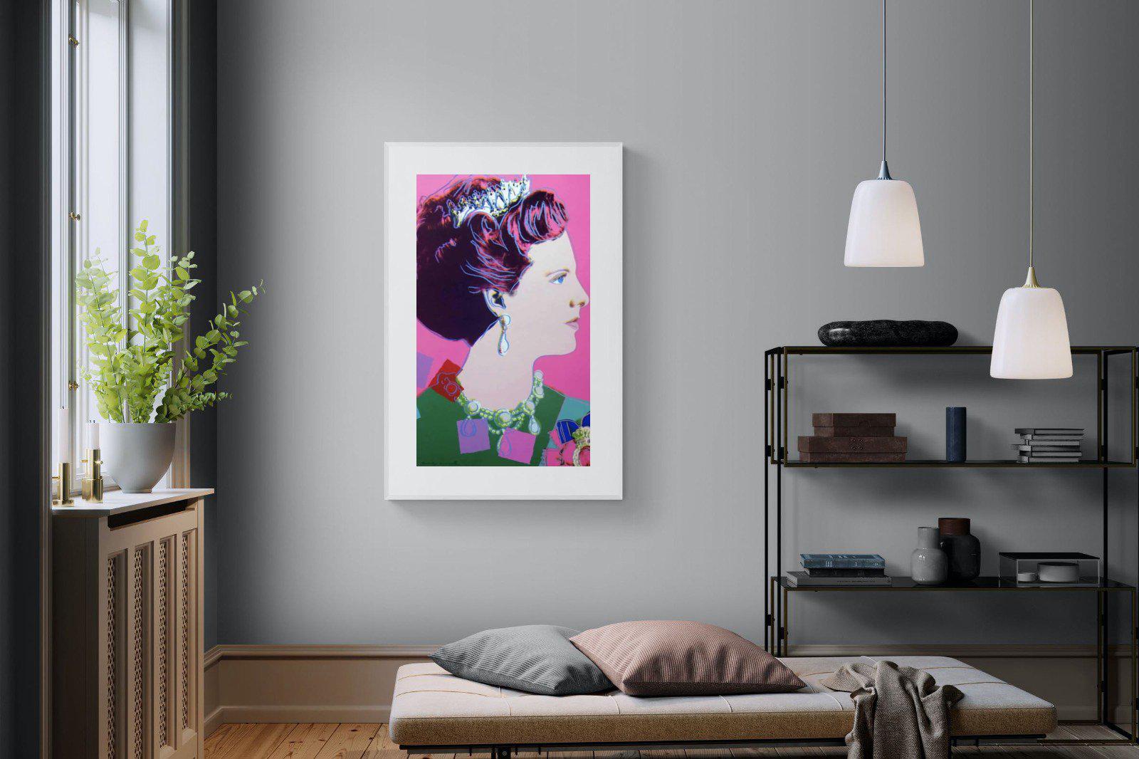 Queen Margrethe II-Wall_Art-100 x 150cm-Framed Print-White-Pixalot