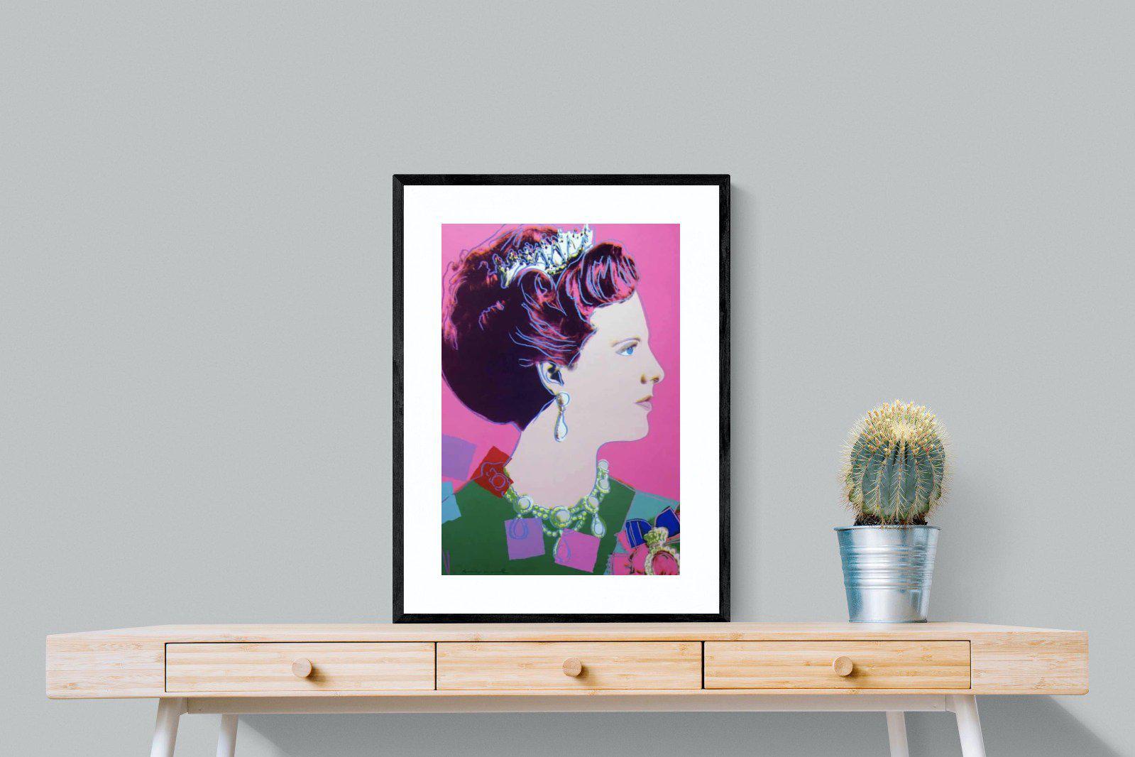 Queen Margrethe II-Wall_Art-60 x 80cm-Framed Print-Black-Pixalot