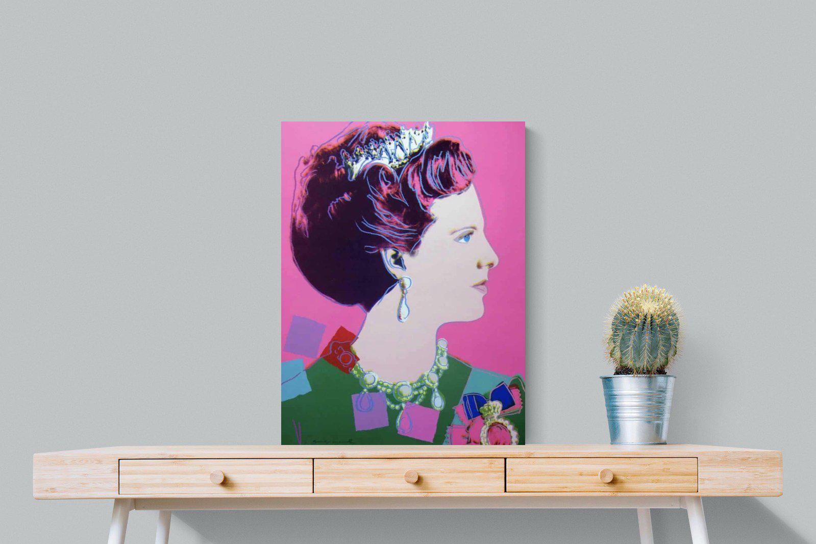Queen Margrethe II-Wall_Art-60 x 80cm-Mounted Canvas-No Frame-Pixalot