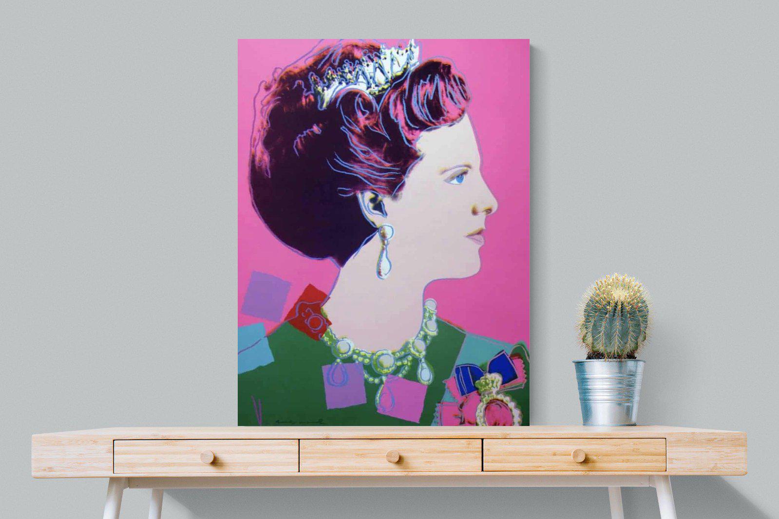 Queen Margrethe II-Wall_Art-75 x 100cm-Mounted Canvas-No Frame-Pixalot
