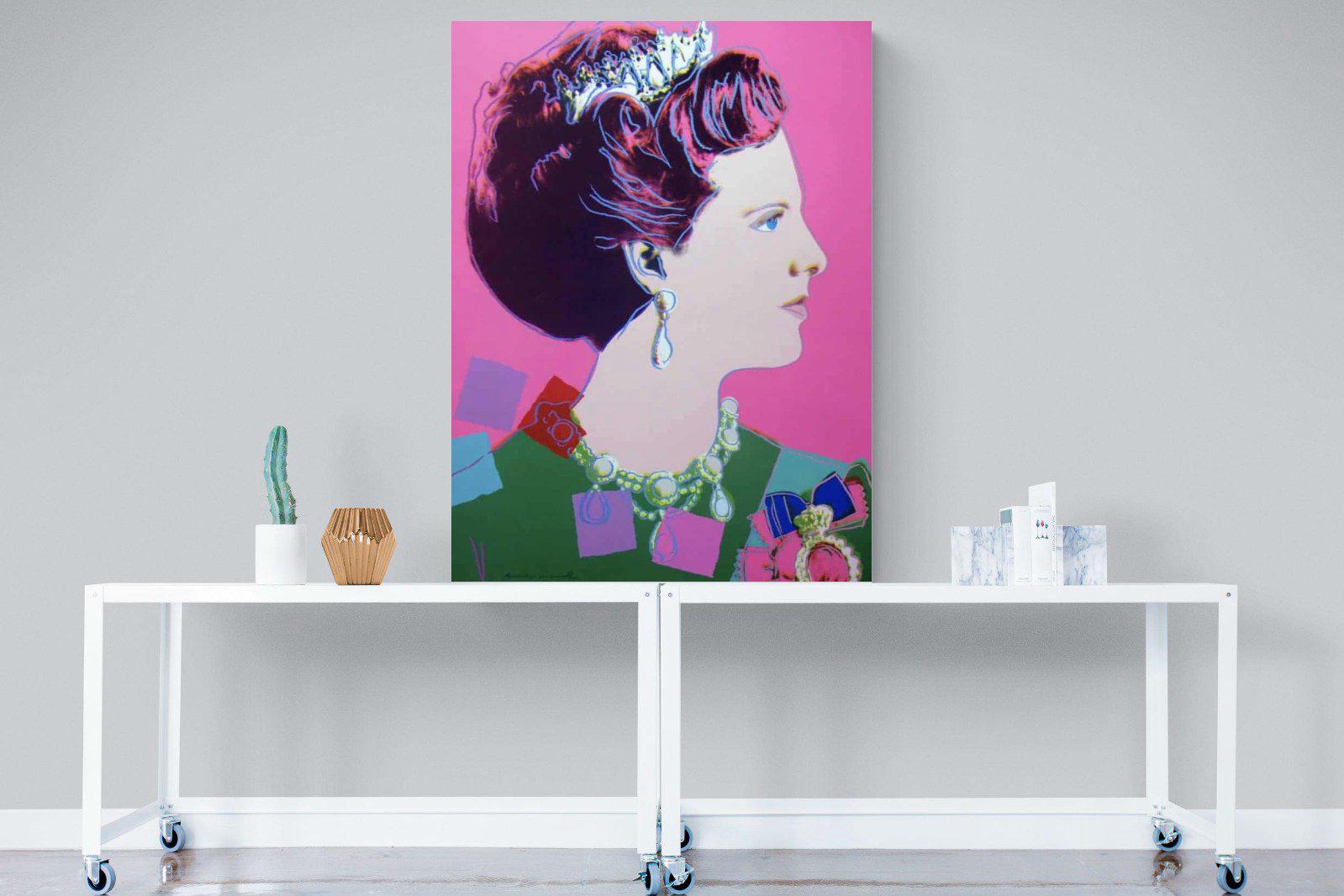 Queen Margrethe II-Wall_Art-90 x 120cm-Mounted Canvas-No Frame-Pixalot