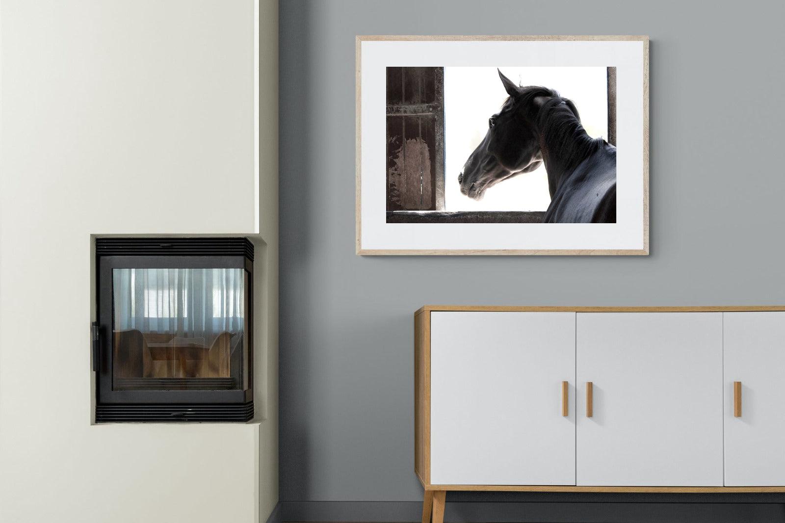 Racehorse-Wall_Art-100 x 75cm-Framed Print-Wood-Pixalot