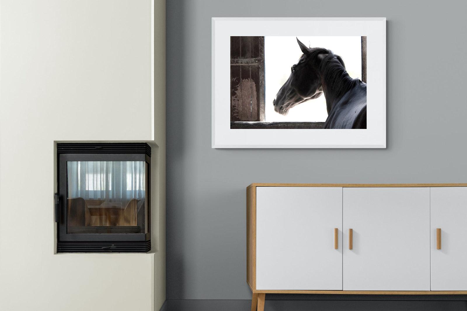 Racehorse-Wall_Art-100 x 75cm-Framed Print-White-Pixalot