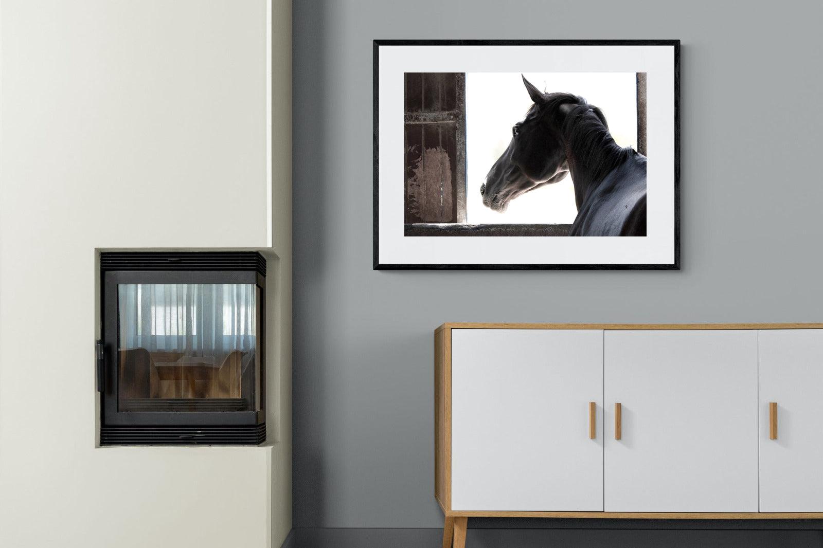 Racehorse-Wall_Art-100 x 75cm-Framed Print-Black-Pixalot