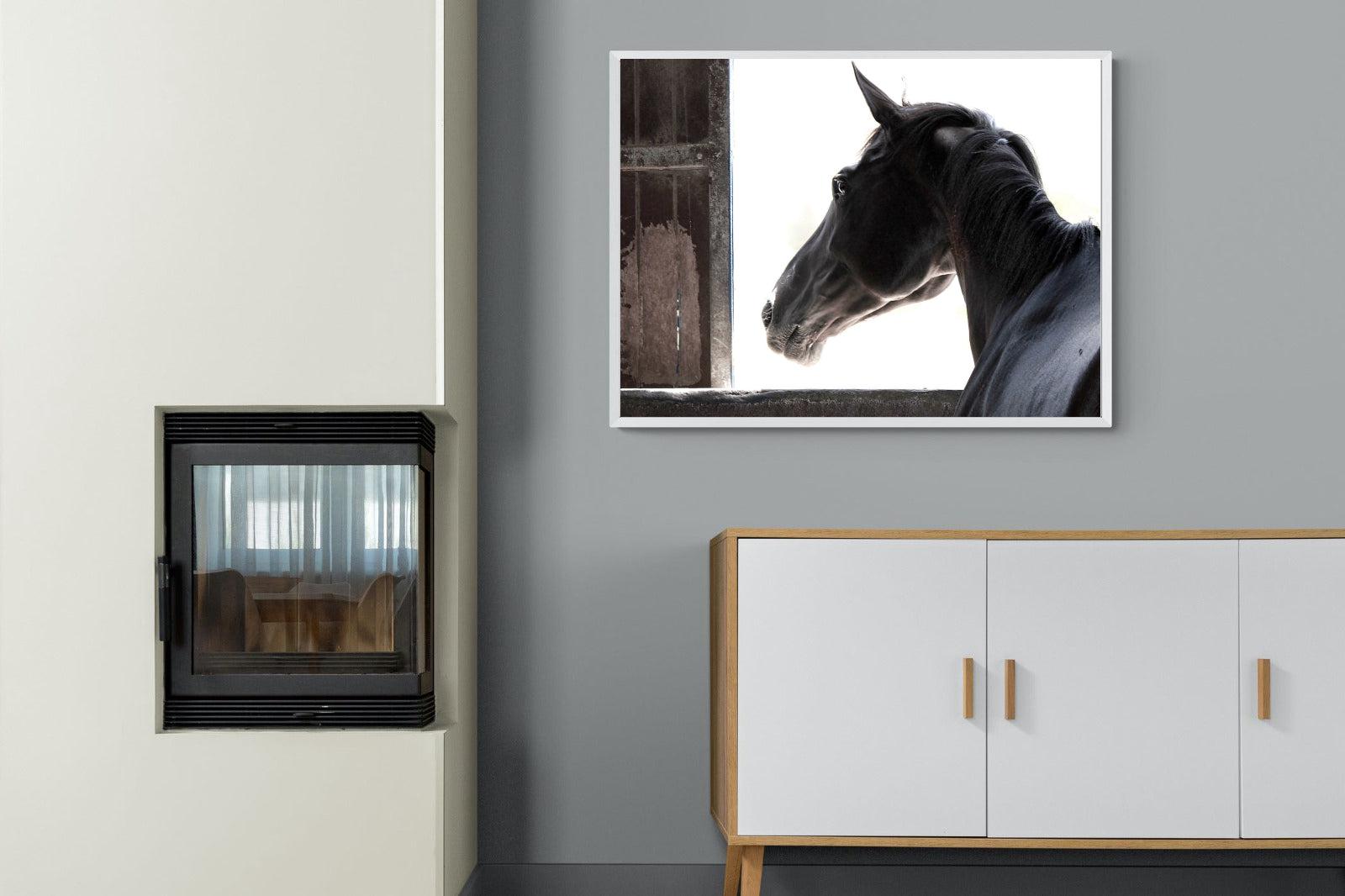 Racehorse-Wall_Art-100 x 75cm-Mounted Canvas-White-Pixalot