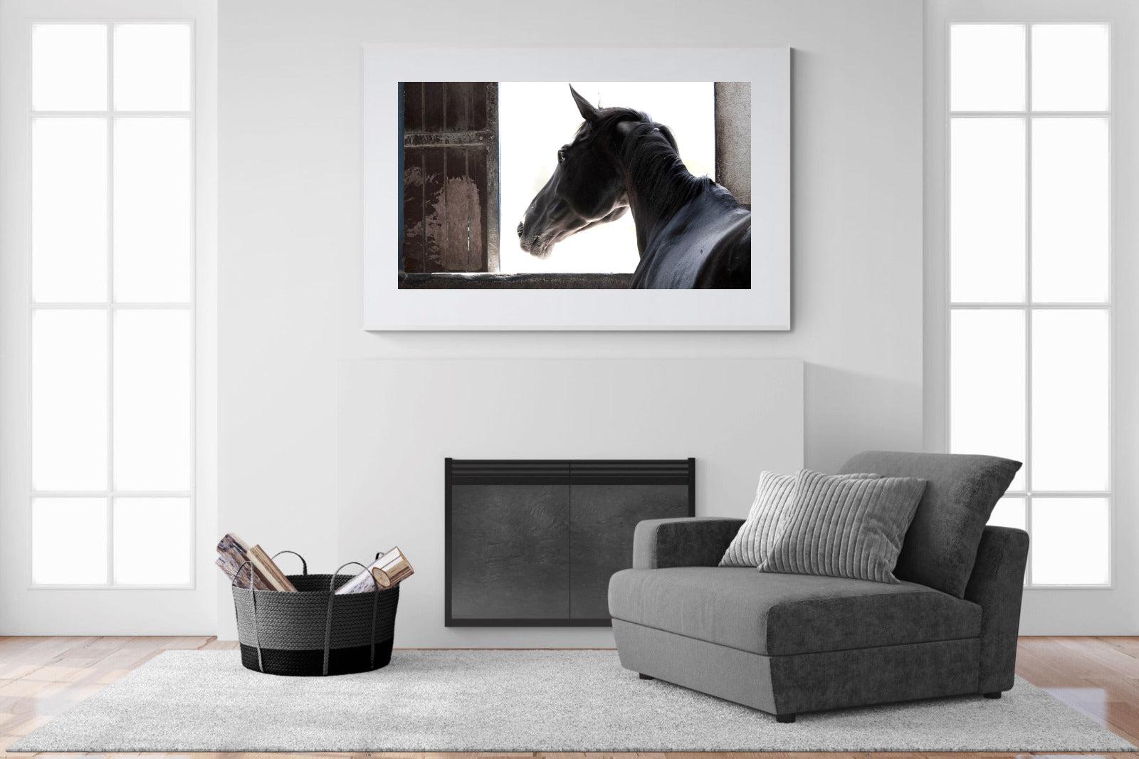 Racehorse-Wall_Art-150 x 100cm-Framed Print-White-Pixalot