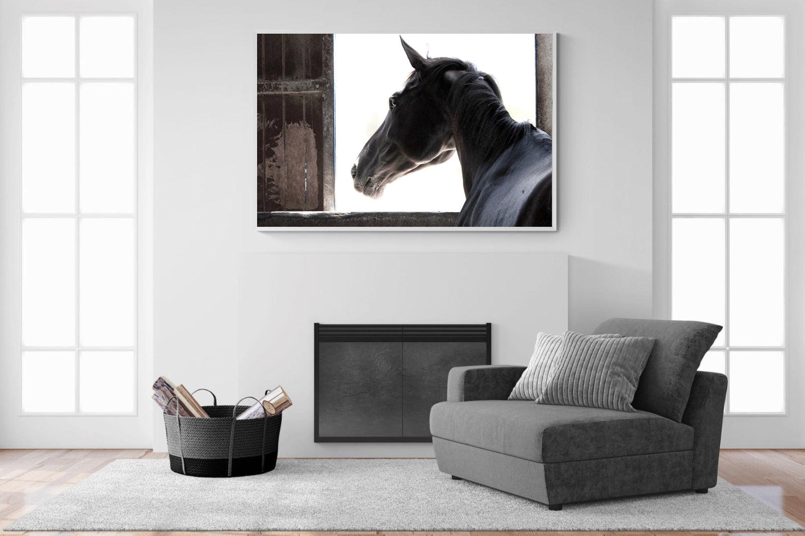 Racehorse-Wall_Art-150 x 100cm-Mounted Canvas-White-Pixalot