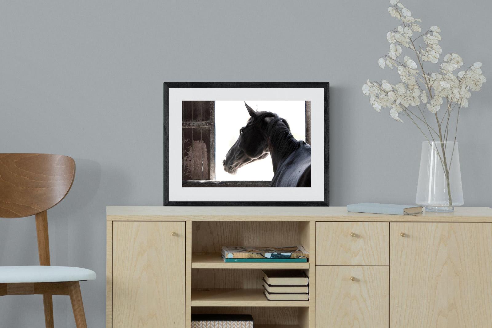 Racehorse-Wall_Art-60 x 45cm-Framed Print-Black-Pixalot