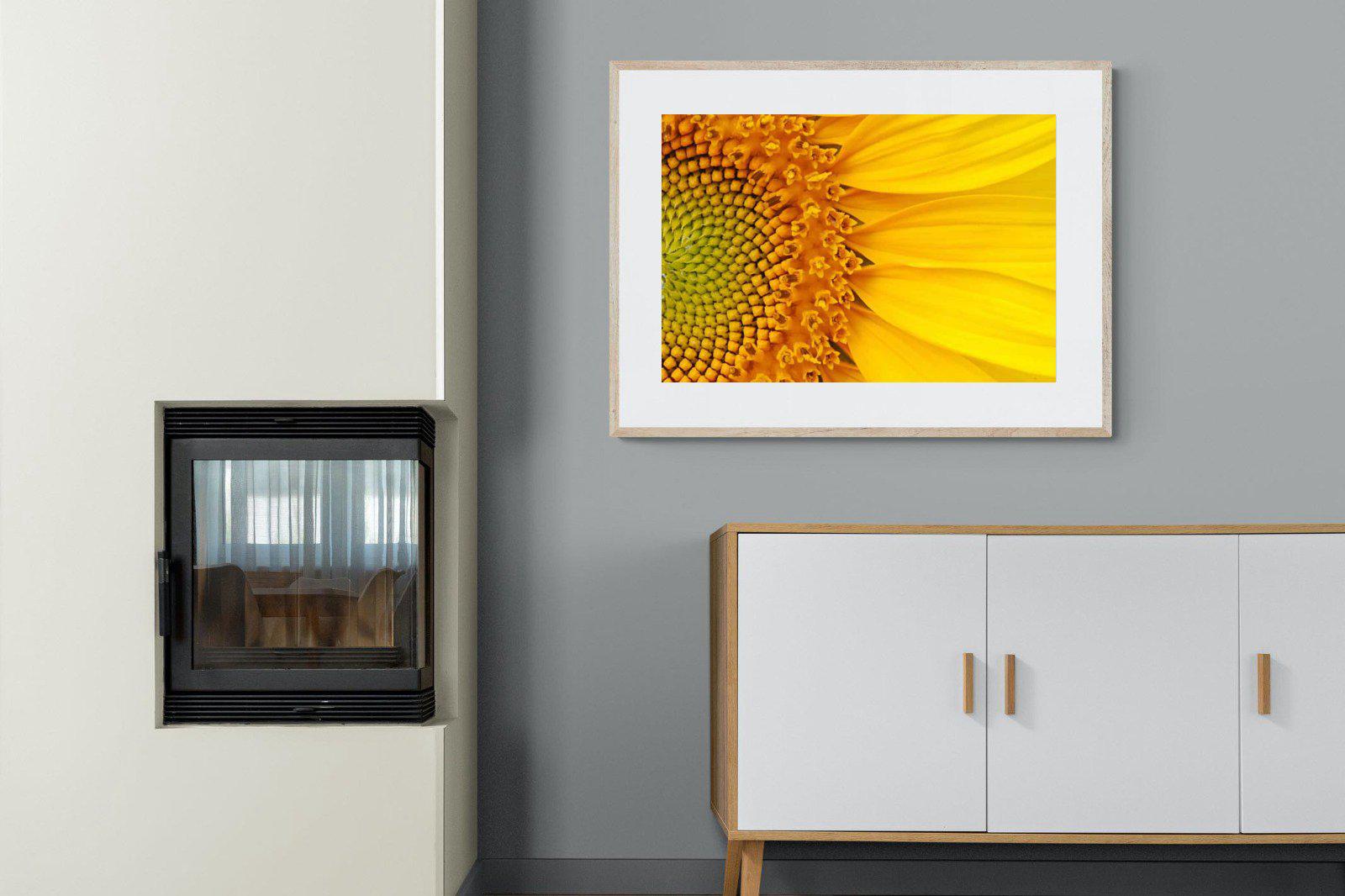 Radiant Sunflower-Wall_Art-100 x 75cm-Framed Print-Wood-Pixalot