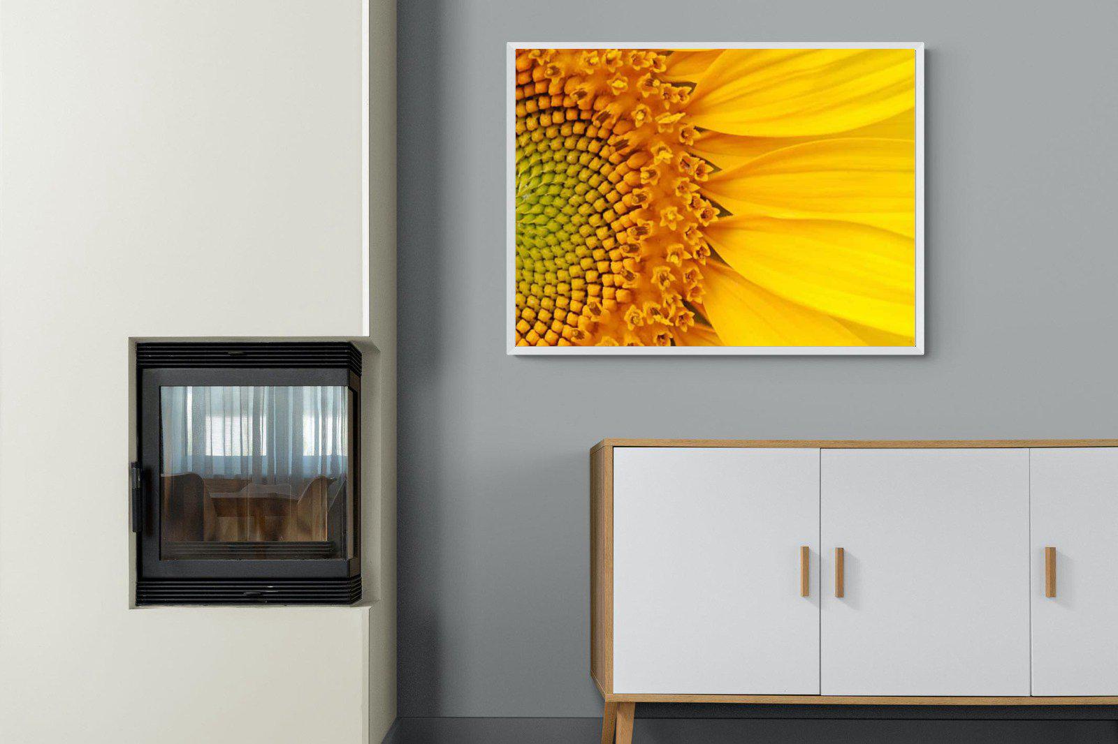 Radiant Sunflower-Wall_Art-100 x 75cm-Mounted Canvas-White-Pixalot