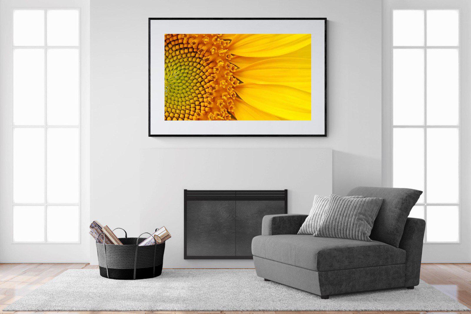 Radiant Sunflower-Wall_Art-150 x 100cm-Framed Print-Black-Pixalot
