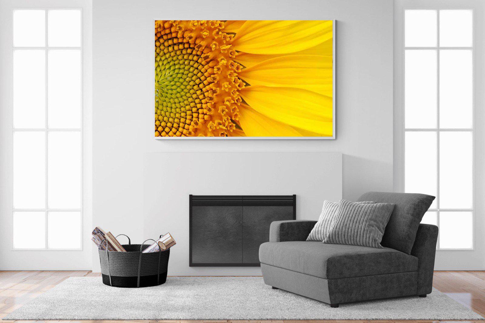 Radiant Sunflower-Wall_Art-150 x 100cm-Mounted Canvas-White-Pixalot