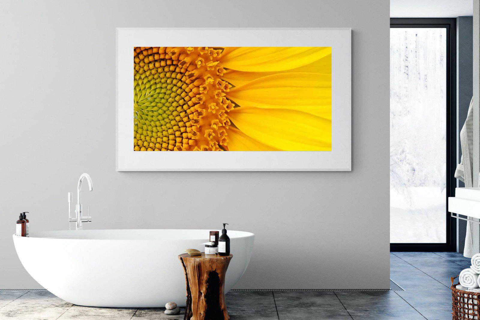 Radiant Sunflower-Wall_Art-180 x 110cm-Framed Print-White-Pixalot